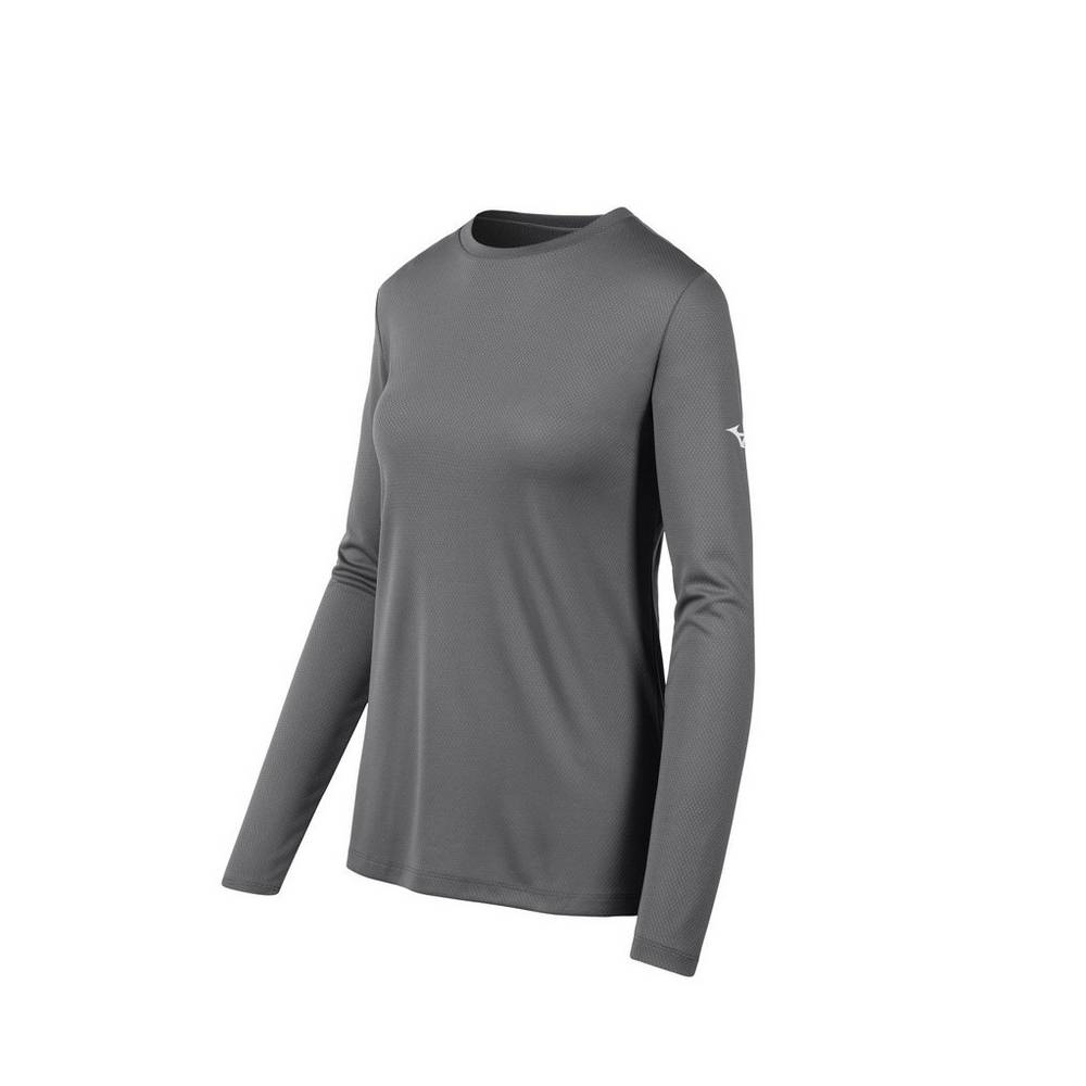 Maglietta Mizuno Long Sleeve Donna - Grigie - 68941-HKIM